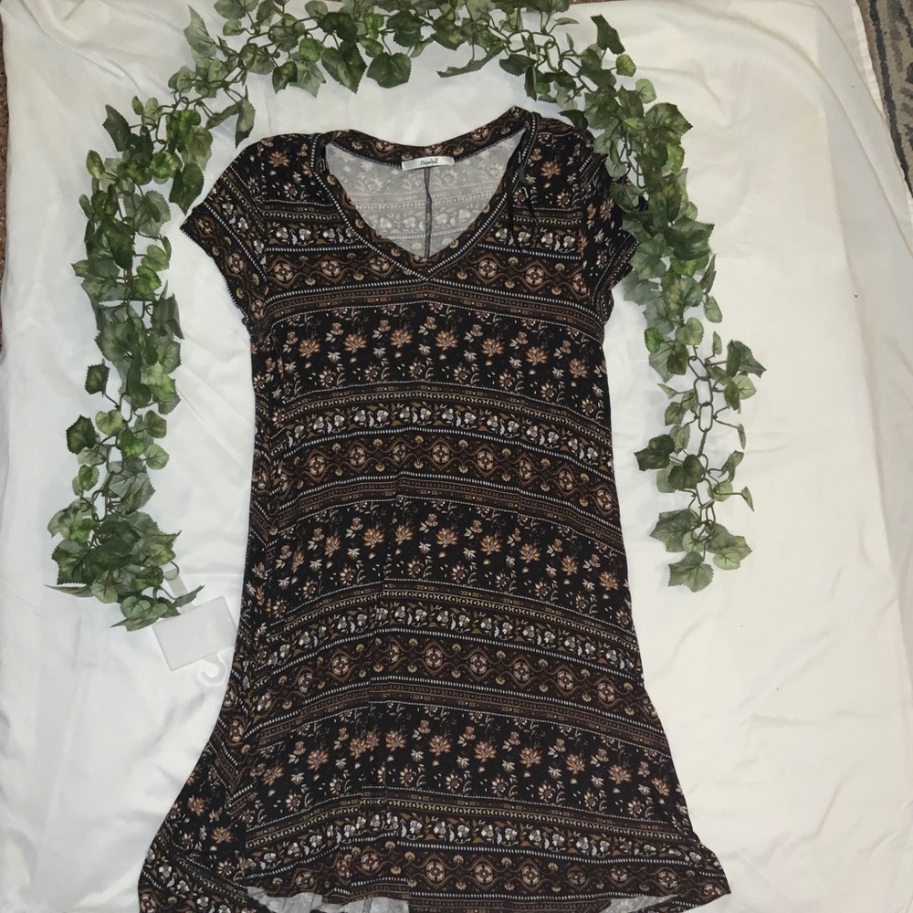 Tribal Patterned Brown Dress